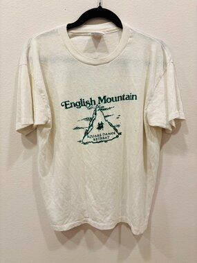 Vintage English Mountain Square Dance Retreat Tee XL Healthknit Tennessee